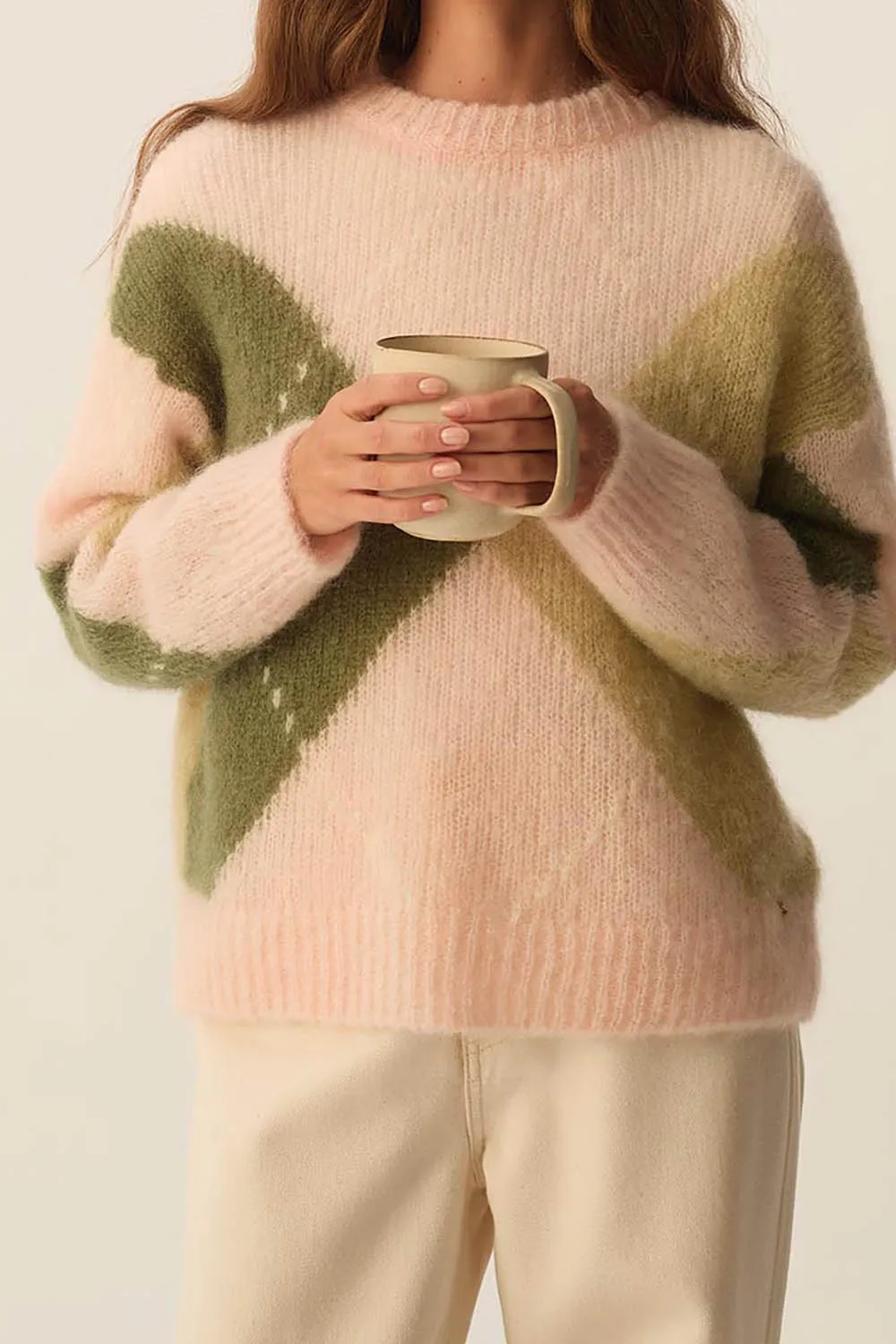 Pull Bretzel Argyle Poudre