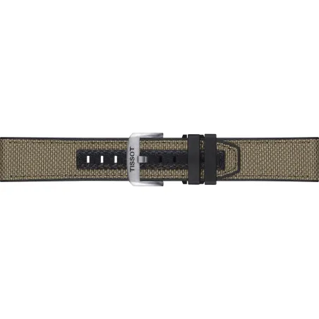 Bracelet tissu kaki pour Tissot T-Touch Connect Solar T604047746