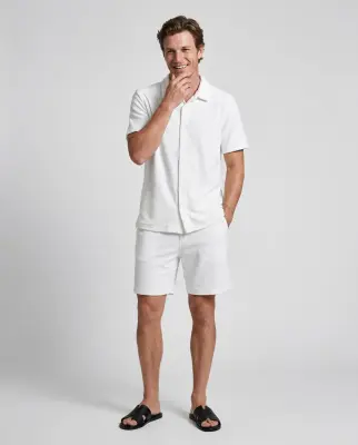 Chemise Blanche Manches Courtes en Coton Organique / Polyamide — photo 2