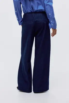 Wide High Jeans - Bleu denim foncé — photo 2