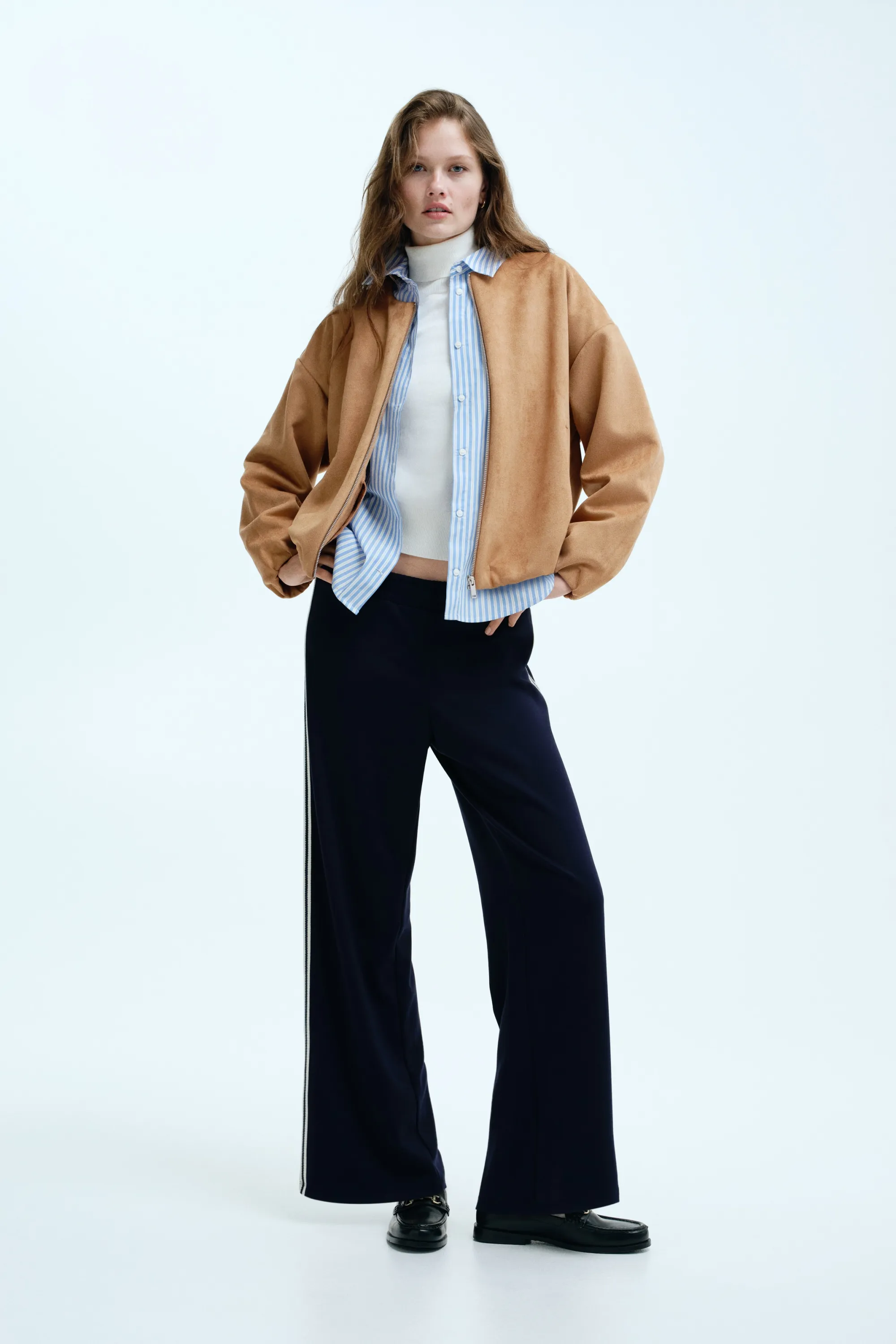 Veste oversize en jersey - Beige foncé