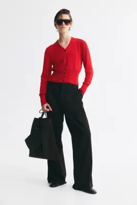 Gilet en maille fine - Rouge — photo 2