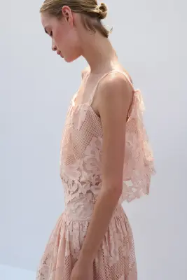 Jupe festonnée en dentelle - Rose ancien — photo 3