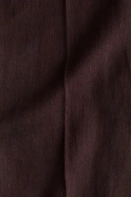 Pantalon chic en lin mélangé - Marron foncé — photo 3