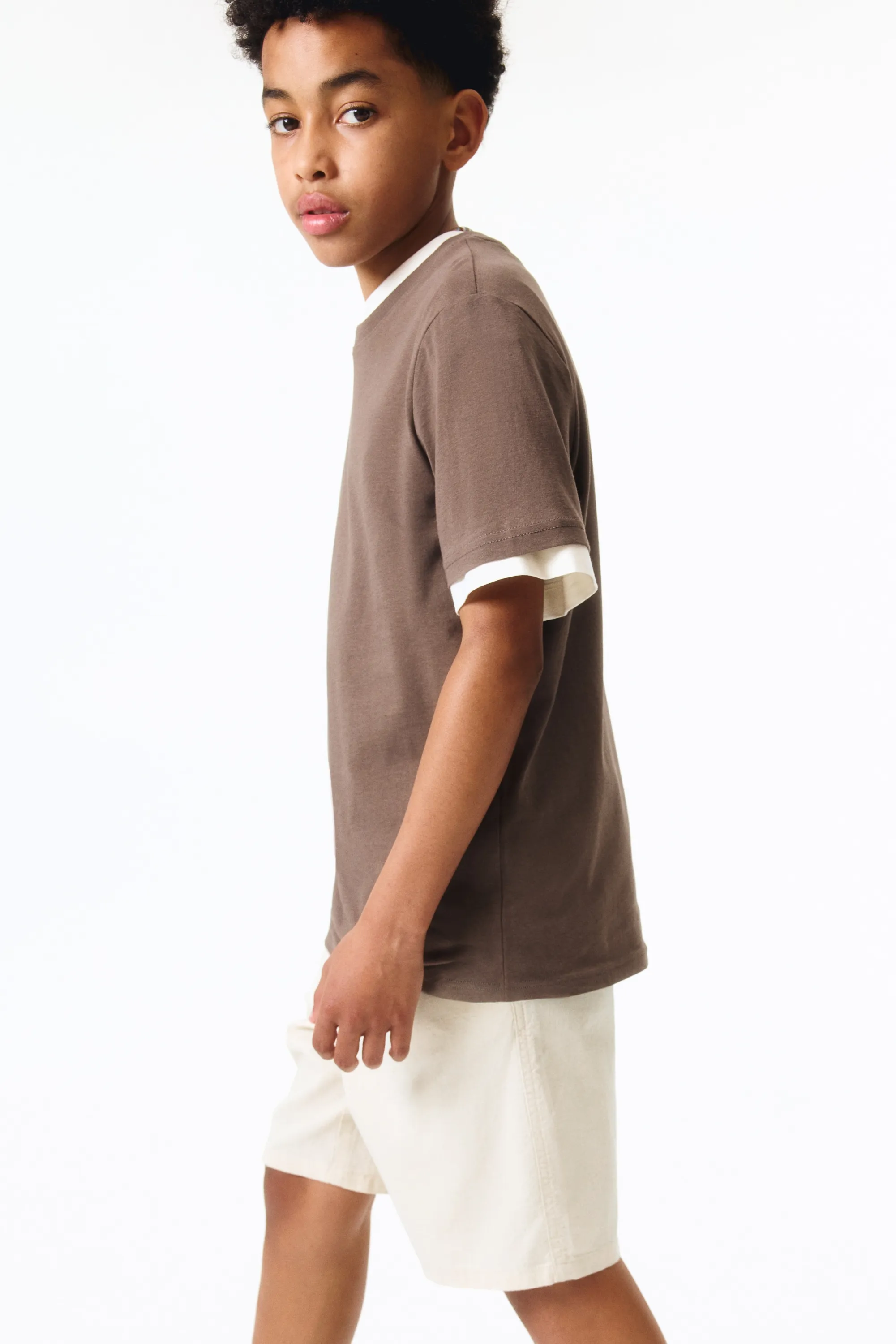 Short en lin mélangé - Beige clair