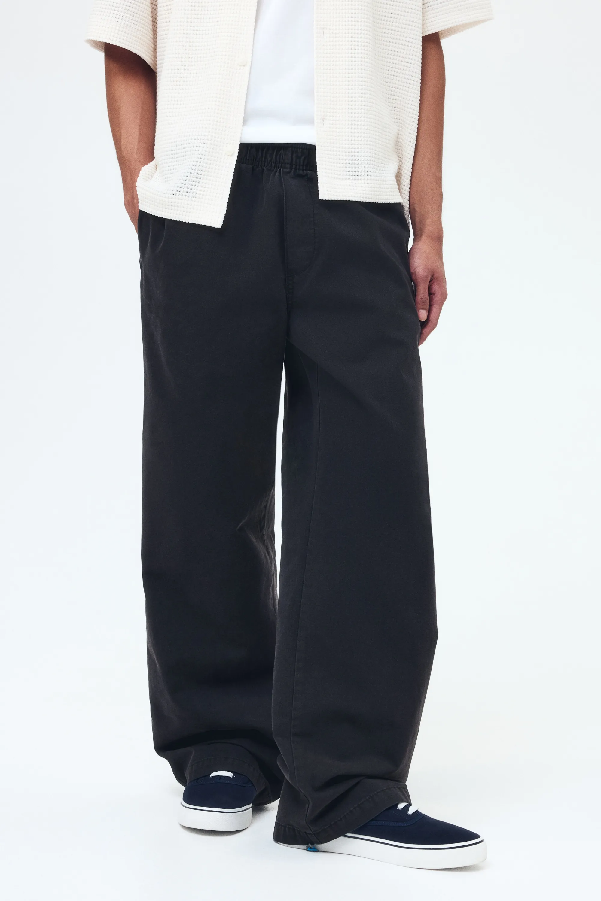 Pantalon Loose Fit en toile de coton - Noir