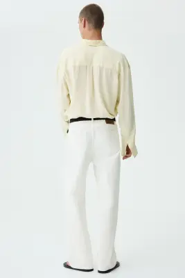 Pantalon Relaxed Fit en coton - Blanc — photo 3