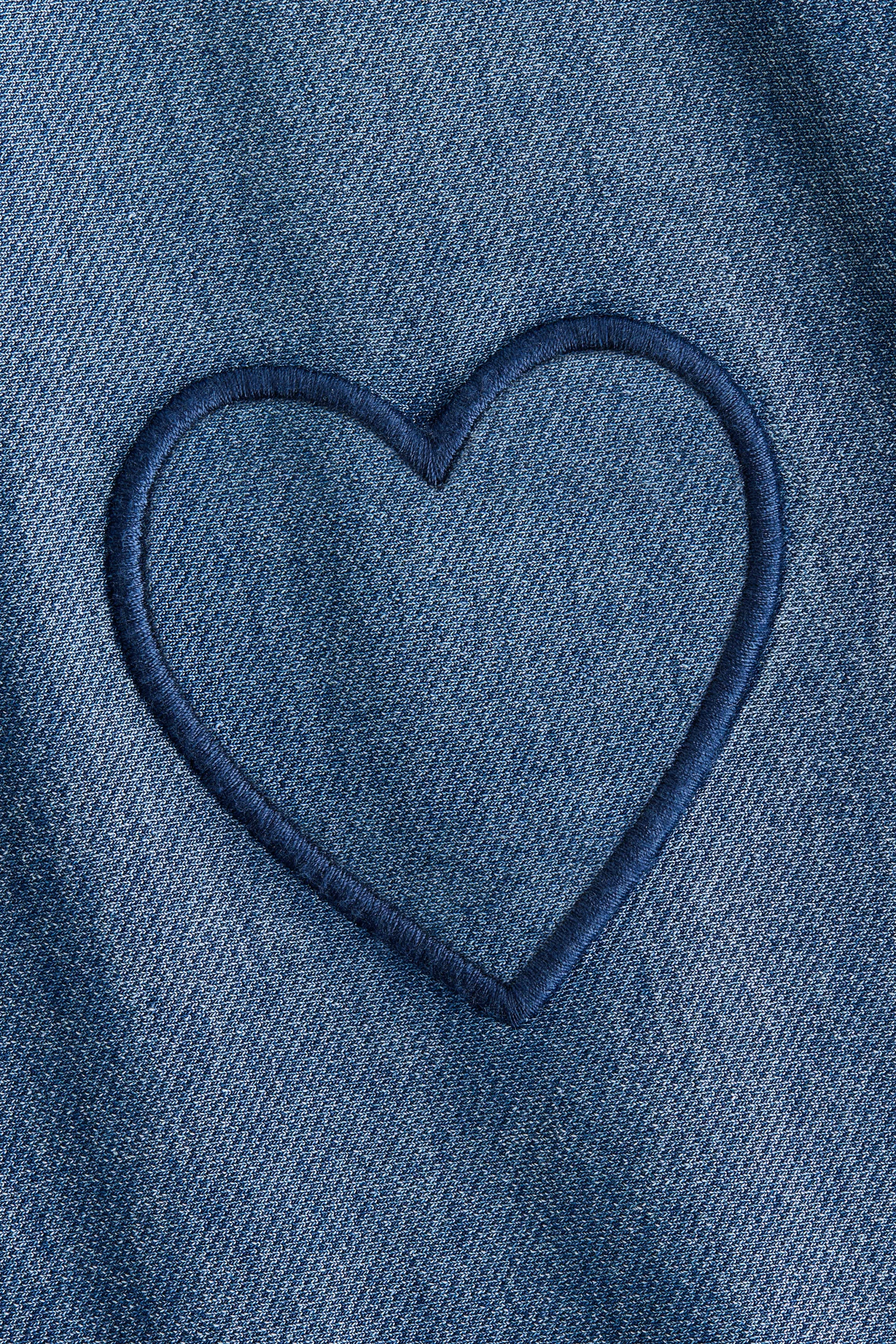 Jegging large à l'aspect denim - Bleu denim foncé/cœurs