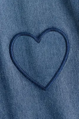 Jegging large à l'aspect denim - Bleu denim foncé/cœurs — photo 1