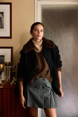 Manteau Nikita noir et léopard — photo 3