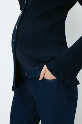 MAMA Slim Straight Ankle Jeans - Bleu denim foncé — photo 1