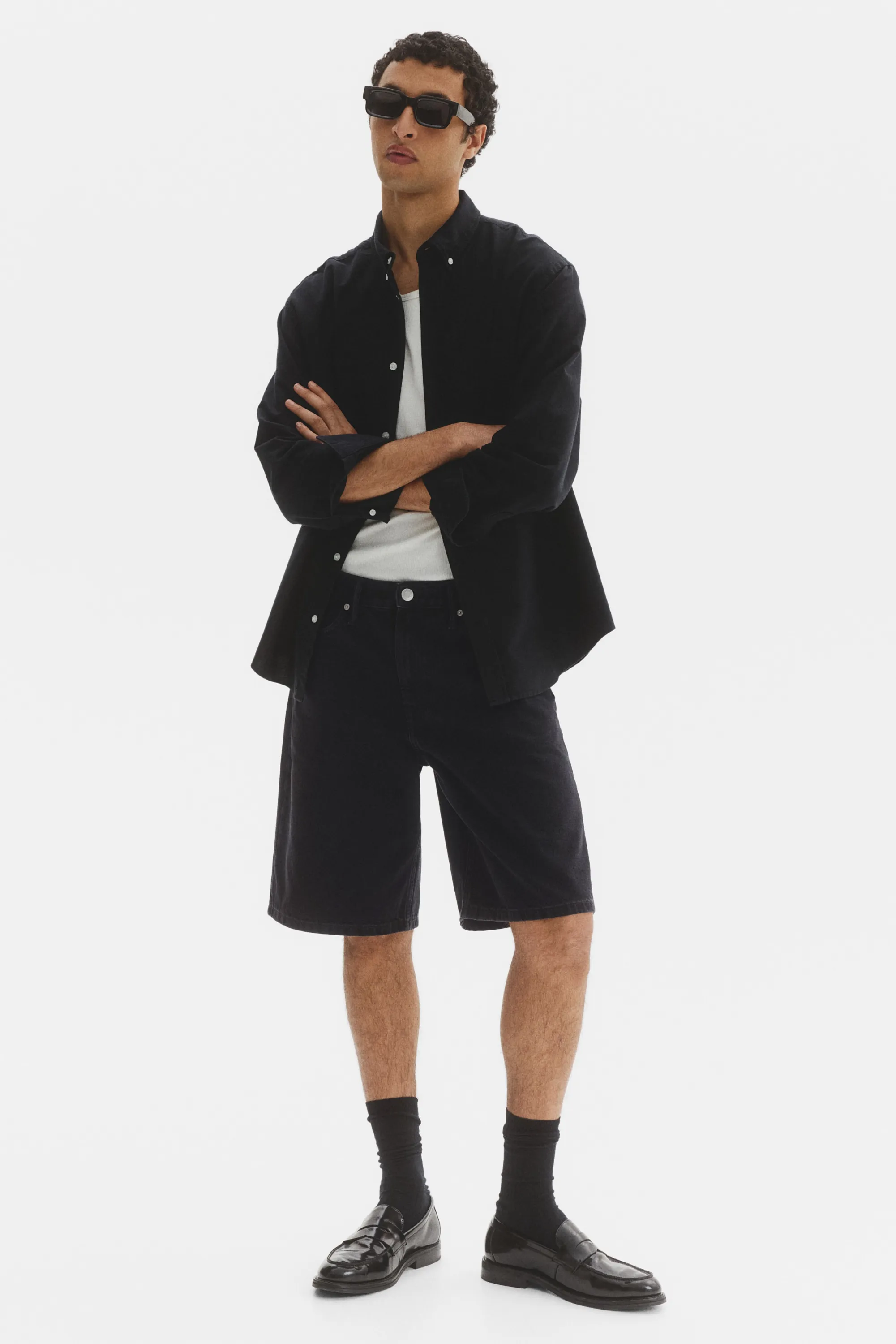 Short Relaxed Fit en denim - Noir denim