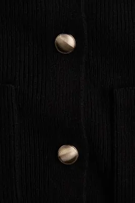 Robe en maille avec boutons - Noir — photo 3