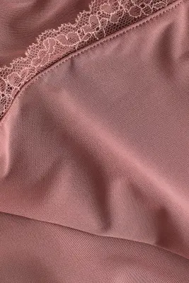 Top à bretelles fines avec dentelle - Rose ancien foncé — photo 3