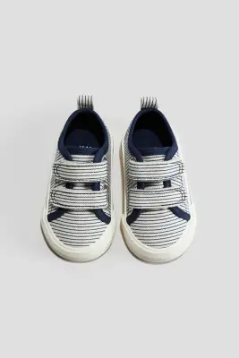 Sneakers en coton - Blanc/rayé — photo 1