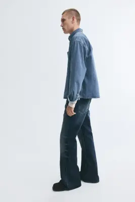 Chemise Relaxed Fit en denim de coton - Bleu denim — photo 4
