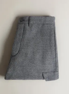 Cargo Pants in Light Gray 100% Italian Wool — photo 4
