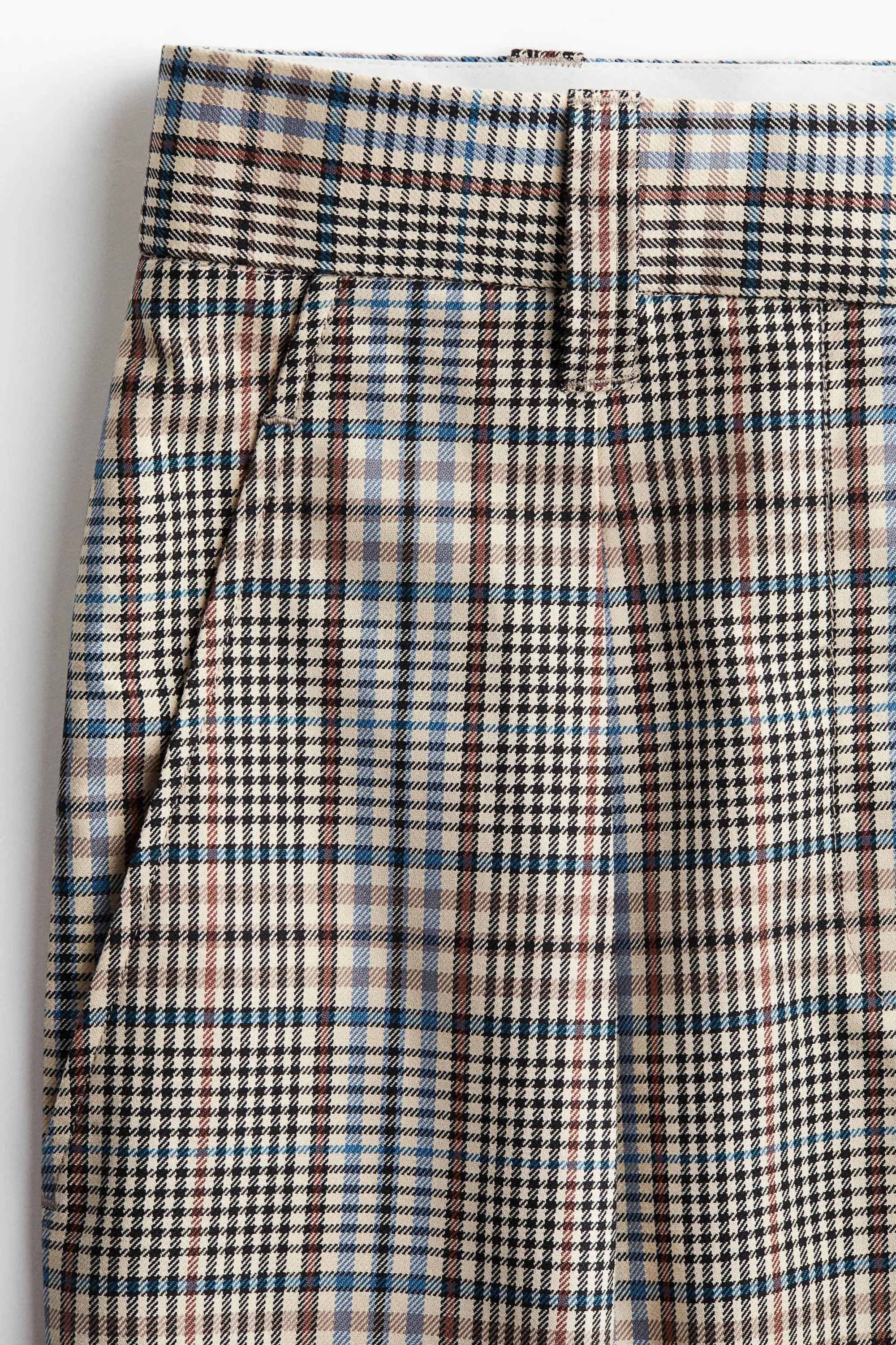 Jupe en twill - Gris clair/carreaux