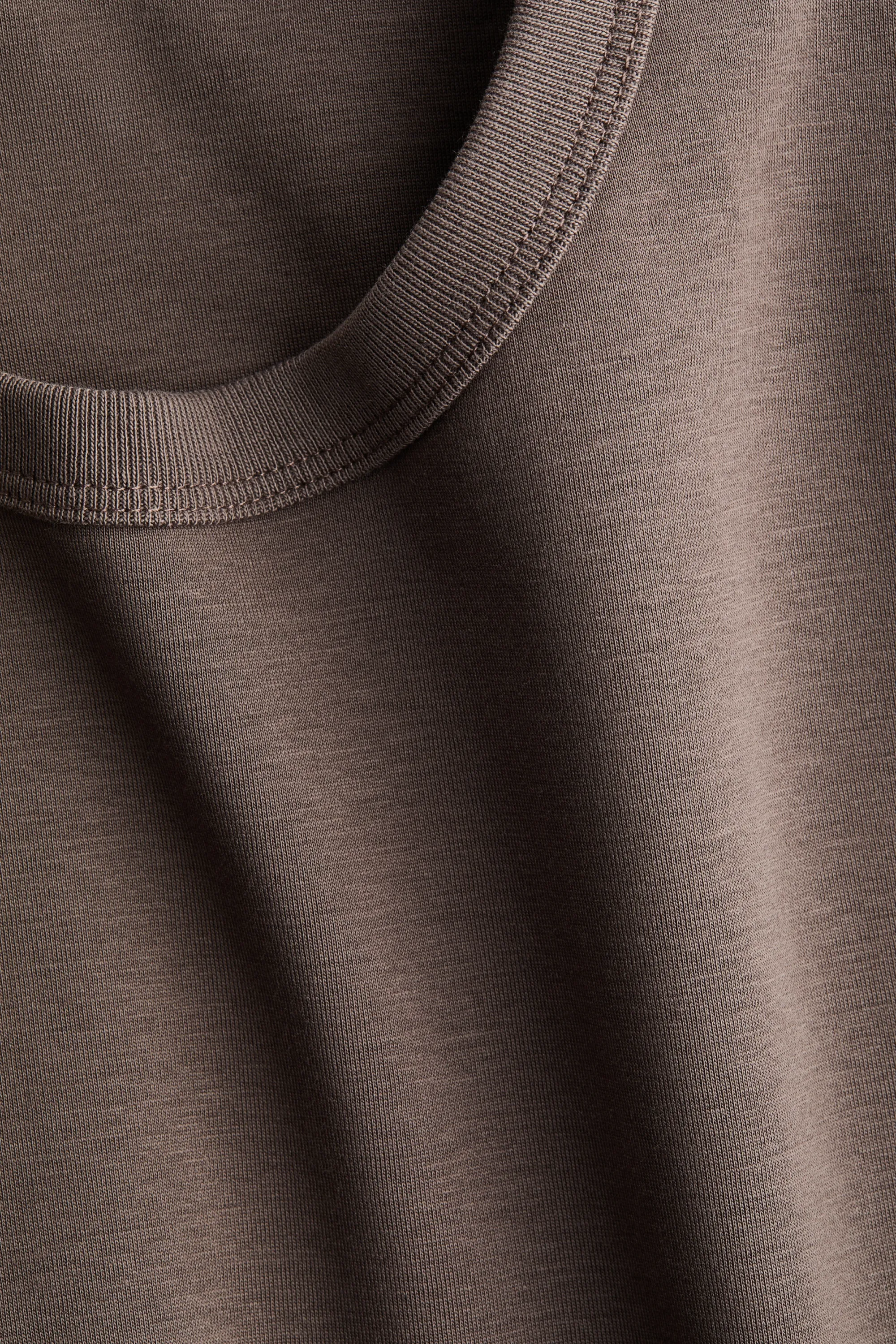 T-shirt en coton interlock - Taupe foncé