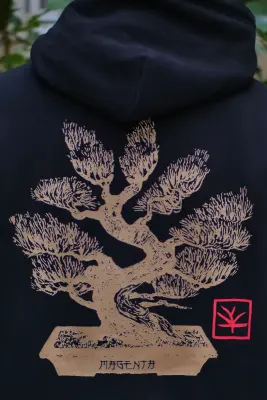 Sweatshirt Magenta Bonsai Hoodie – Black — photo 4