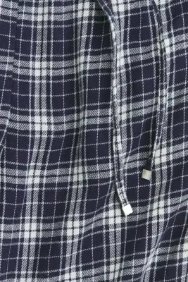 Pantalon avec cordon de serrage - Bleu foncé/carreaux — photo 4