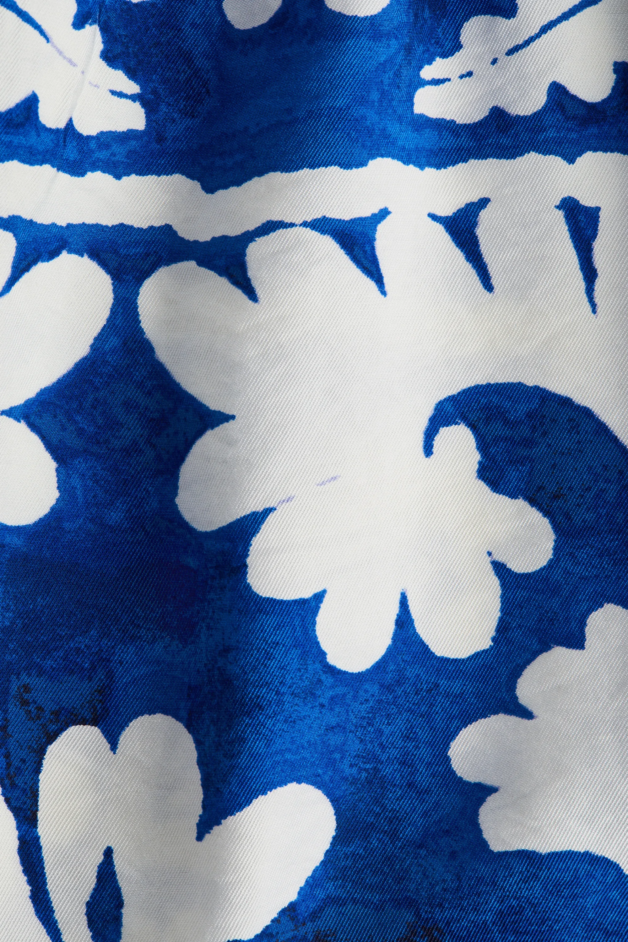 Short en twill avec taille élastique - Bright blue/Patterned