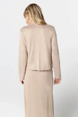 Veste Beige Manches Longues en Lin / Elasthanne — photo 3
