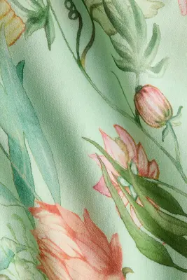 Top dos nu en viscose - Vert clair/fleuri — photo 4