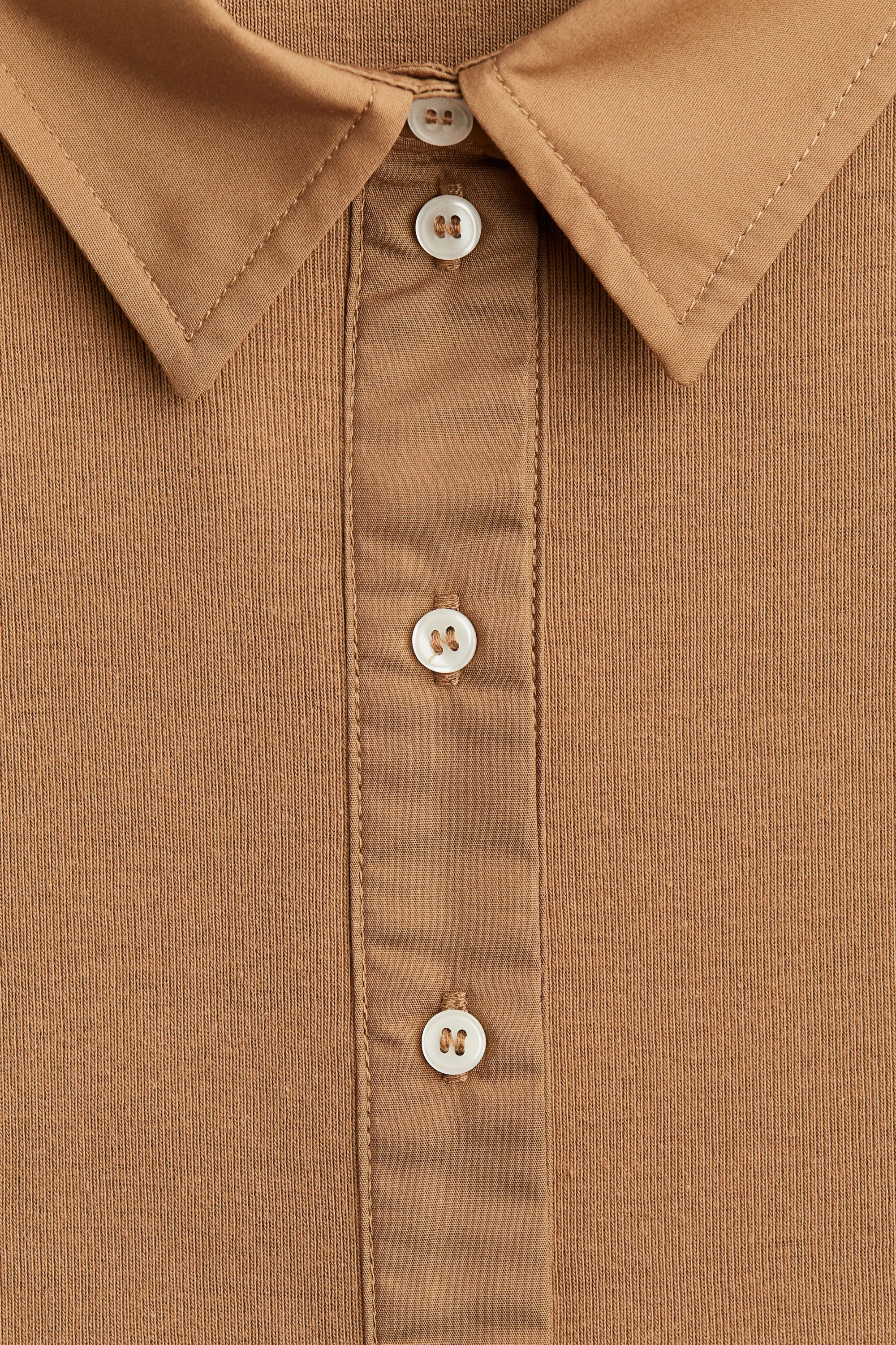 Top avec col - Beige foncé