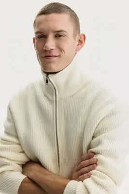 Gilet zippé Regular Fit - Blanc — photo 2