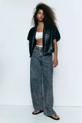 Barrel High Waist Jeans - Bleu denim foncé — photo 3