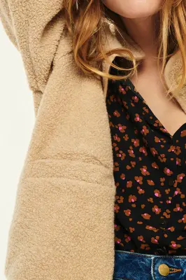 veste laine beige zlavina latte — photo 2