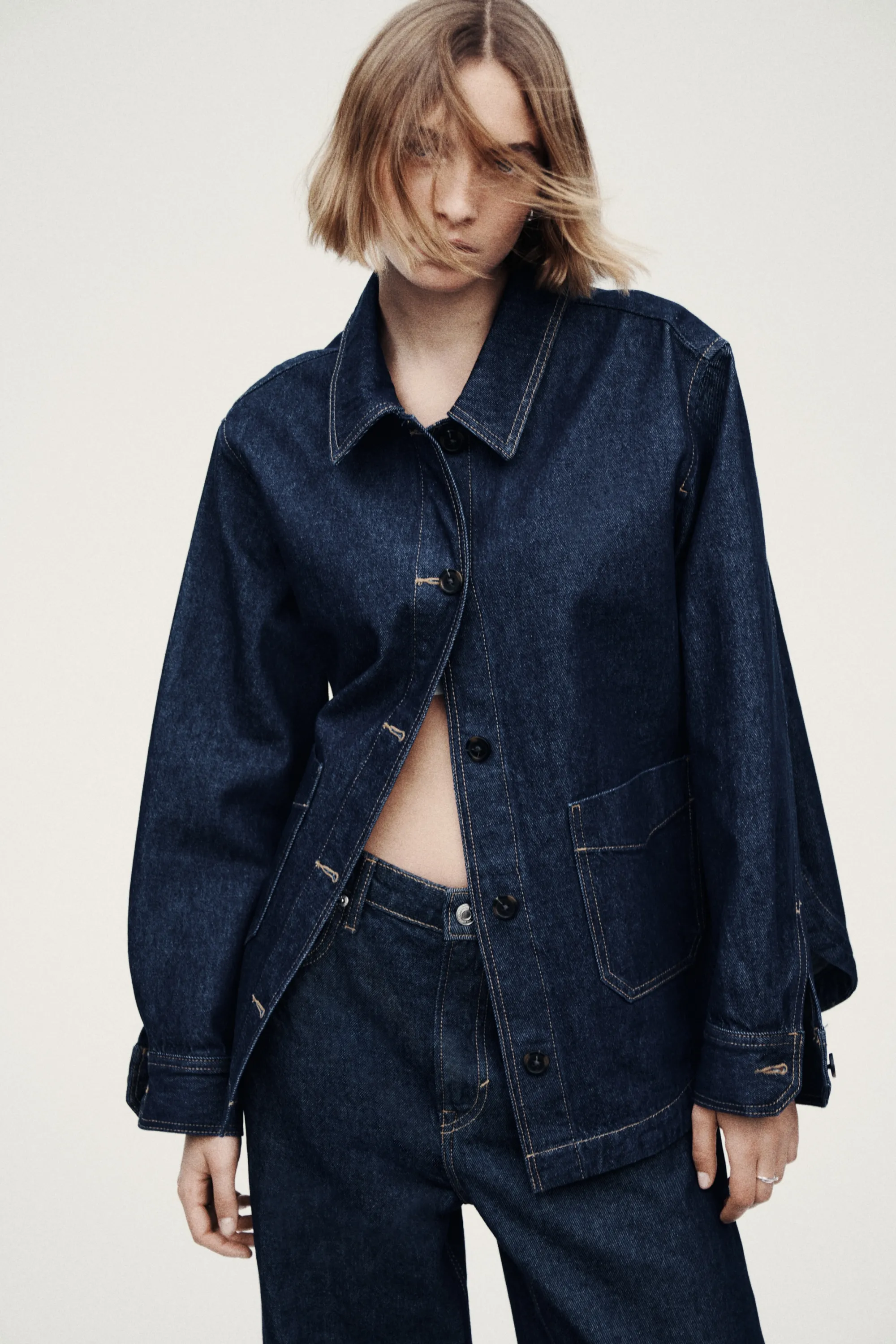 Denim shacket - Bleu denim foncé