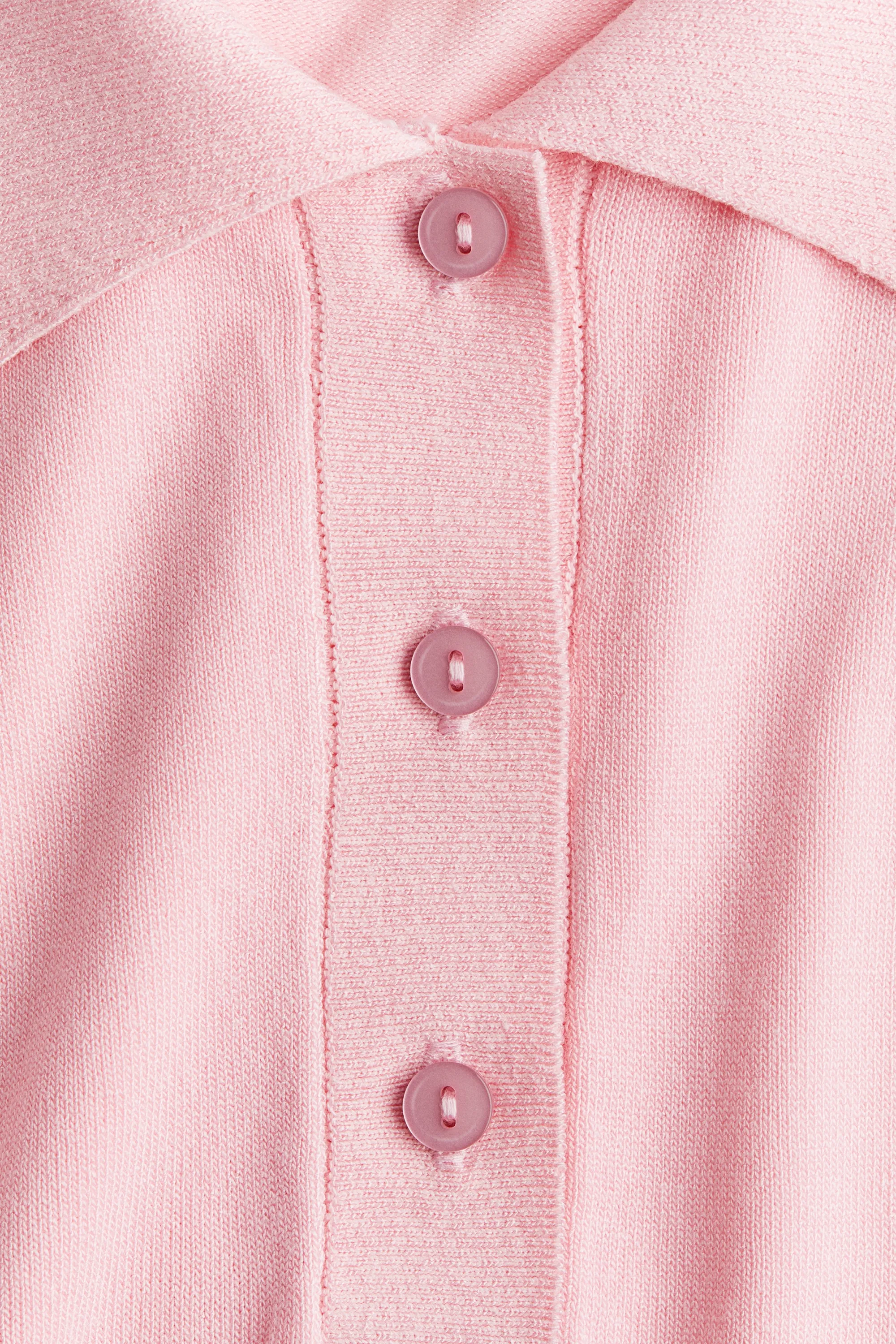 Polo en maille fine - Rose clair