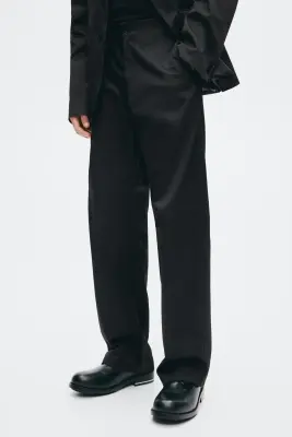 Pantalon chic Slim Fit en twill - Noir — photo 2