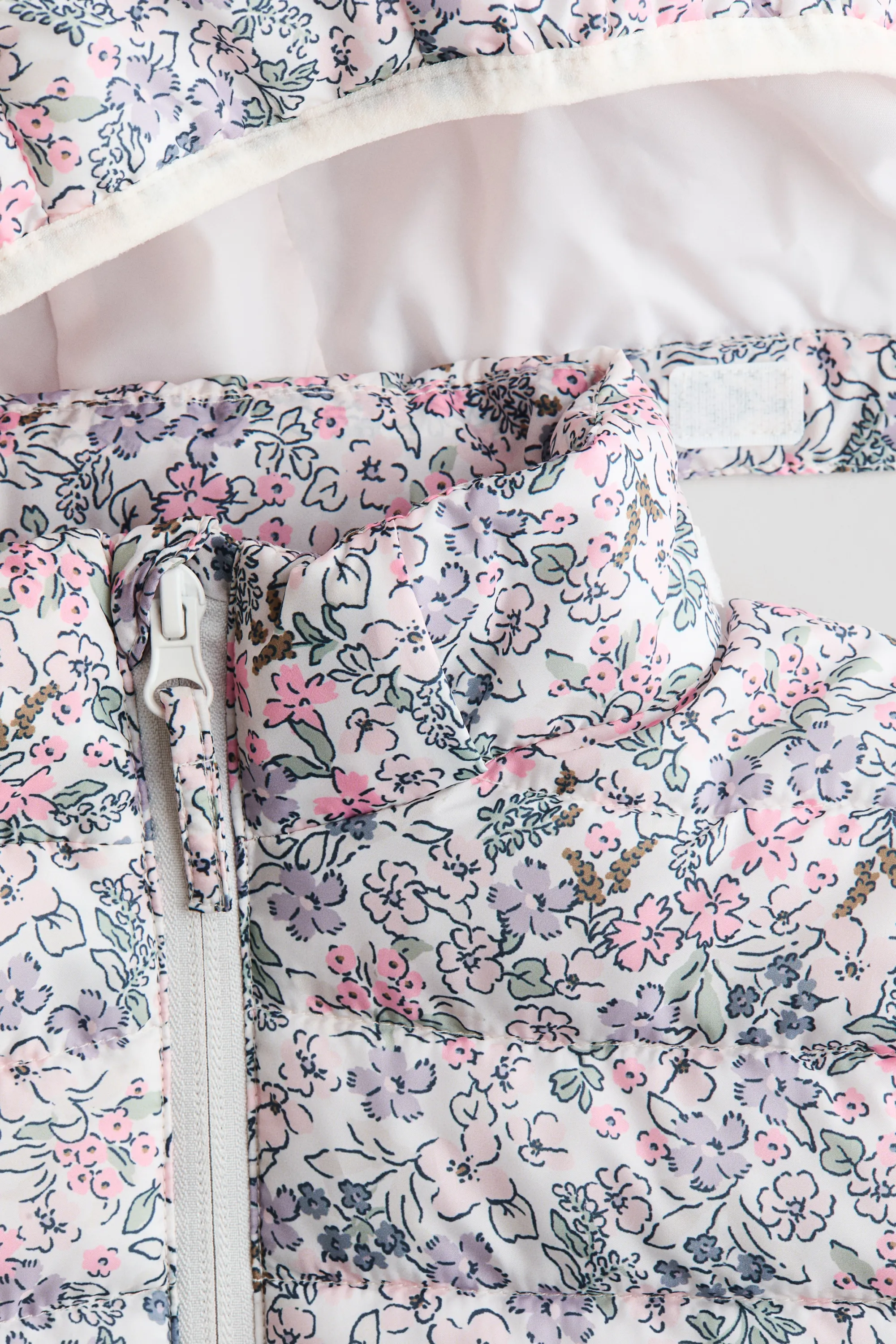Veste déperlante matelassée - Blanc/fleuri