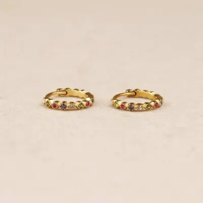 Boucles d'oreilles Birma Multicolore — photo 3