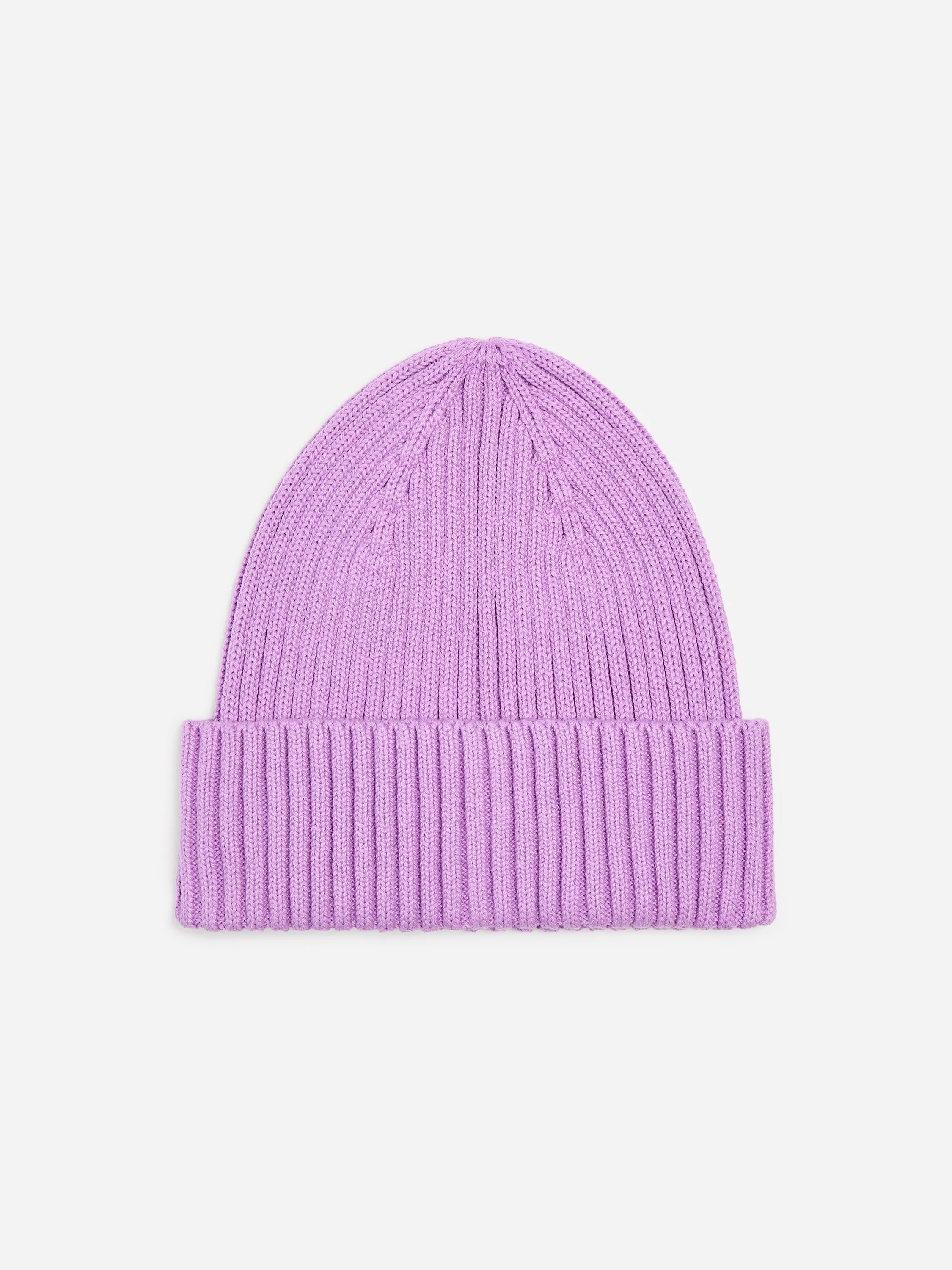 Bonnet en tricot côtelé - Mauve