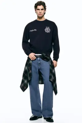 Sweat imprimé Loose Fit - Bleu marine/NYC — photo 1