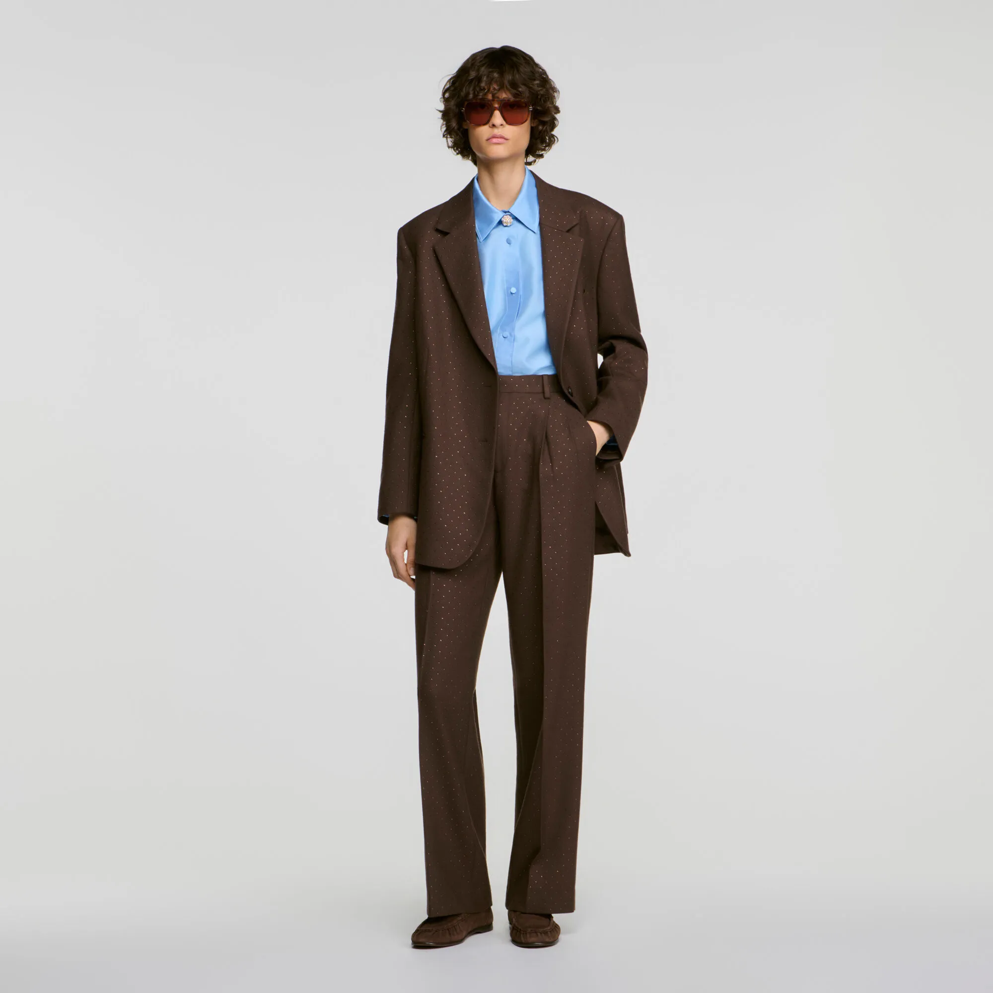 Pantalon de tailleur à strass