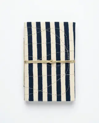 Carnet Indira - Motif Rayures bleues – Mamamushi Studio — photo 1