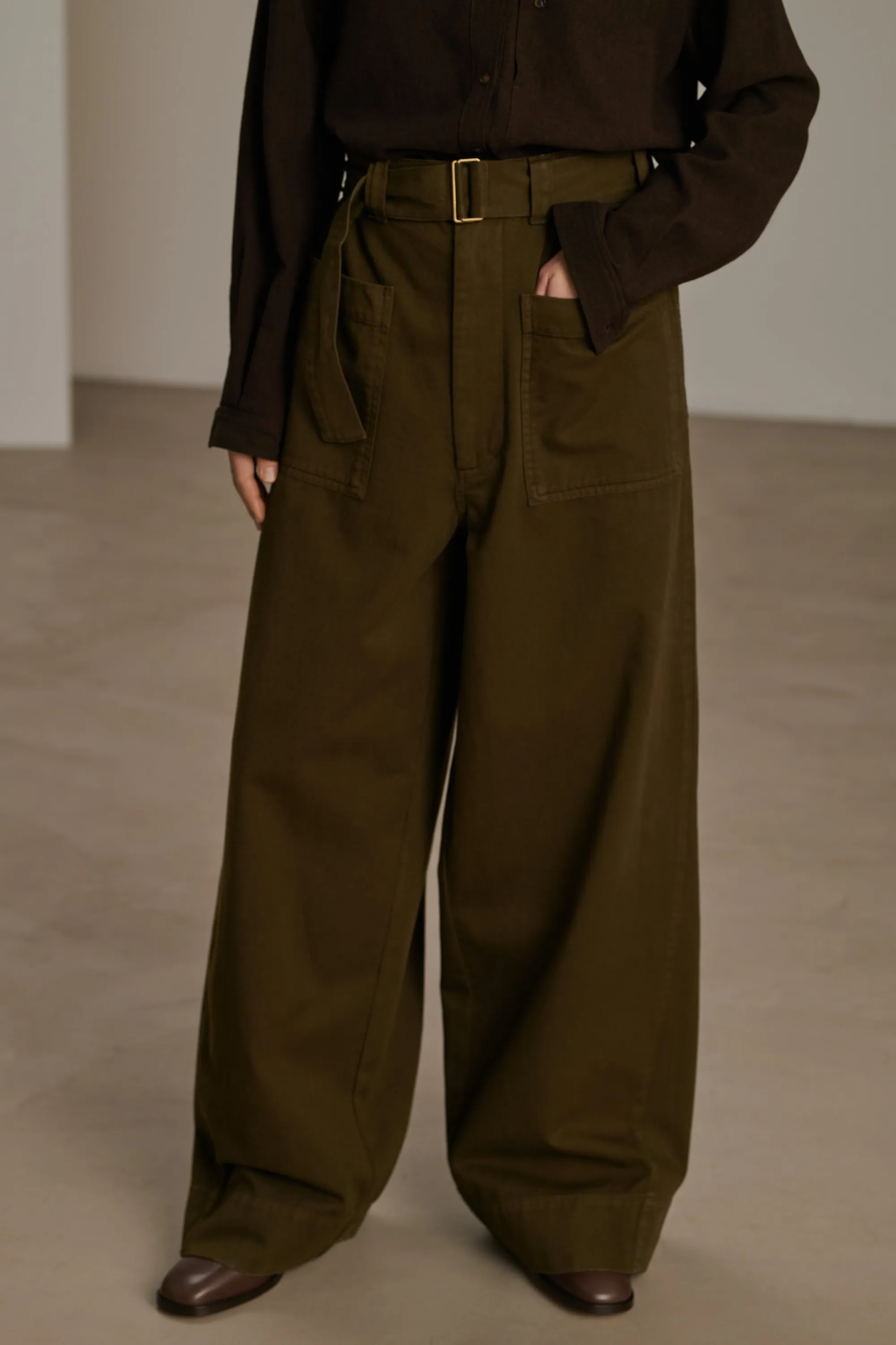PANTALON VAGABOND KAKI FONCÉ