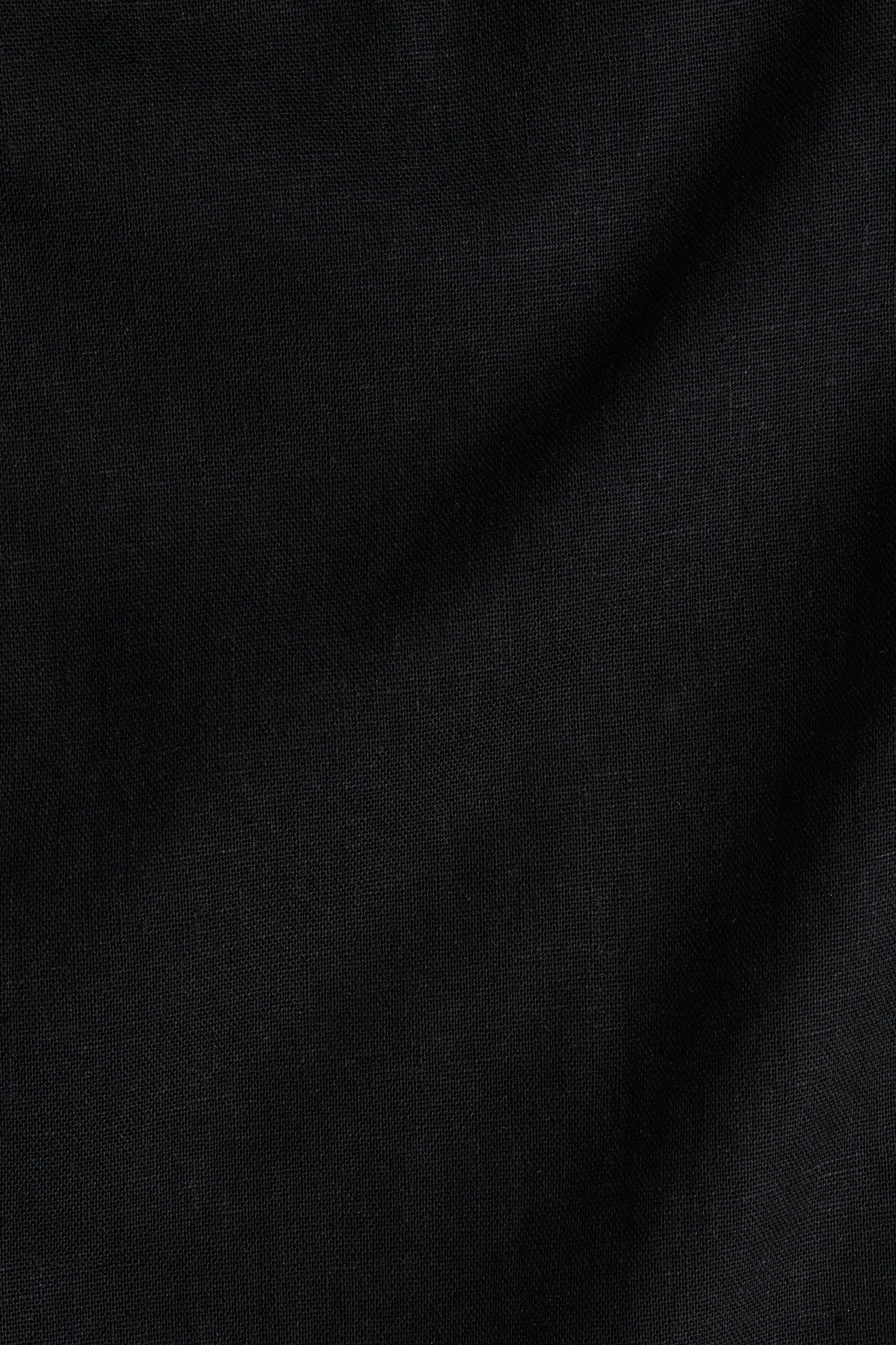 Robe dos nu en lin mélangé - Noir