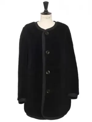 Manteau reversible en shearling peau et daim noir Prix boutique 3000€ Taille XS/S — photo 1