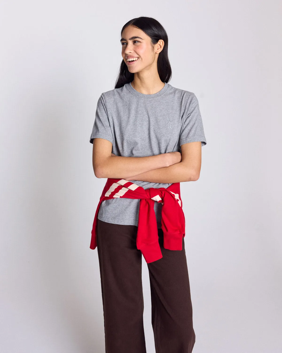 Tee-shirt Bree gris chiné brodé