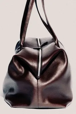 SAC BOWLING FRIEZE - CUIR - BRUN — photo 3