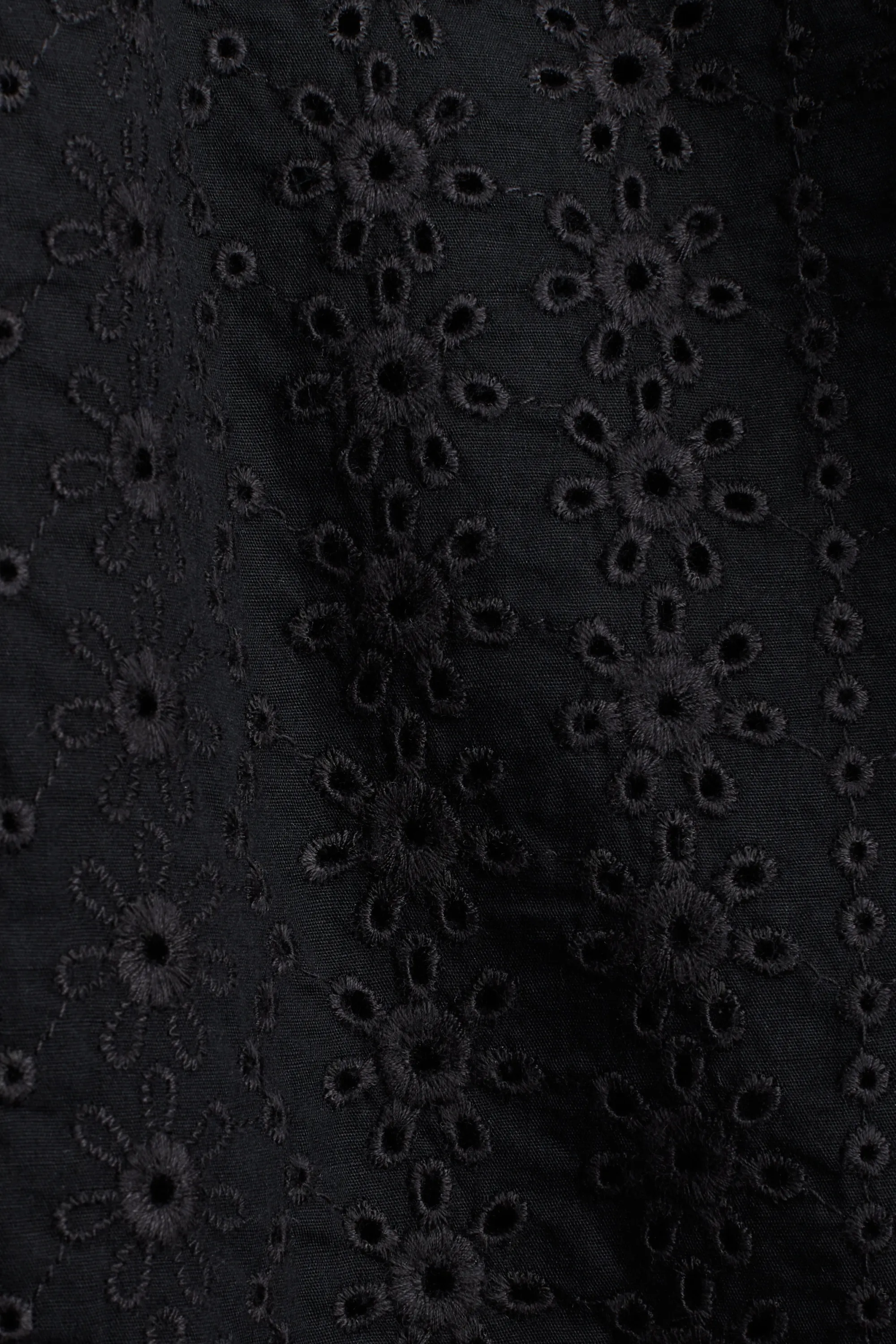 Minijupe avec broderie anglaise - Noir