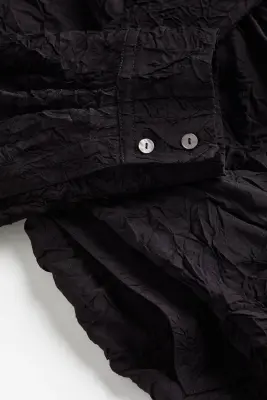 Robe portefeuille en tissu texturé - Noir — photo 2