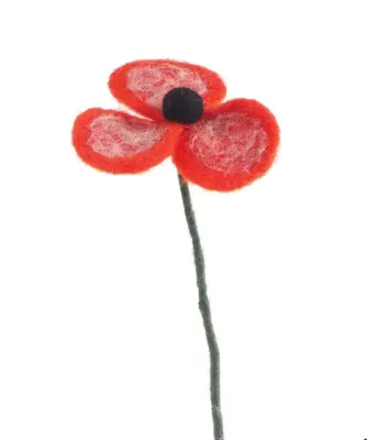 Fleur coquelicot Poppy en laine – Aveva — photo 10