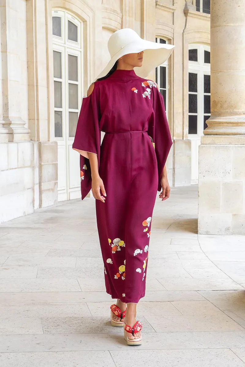 Robe kimono épaules nues